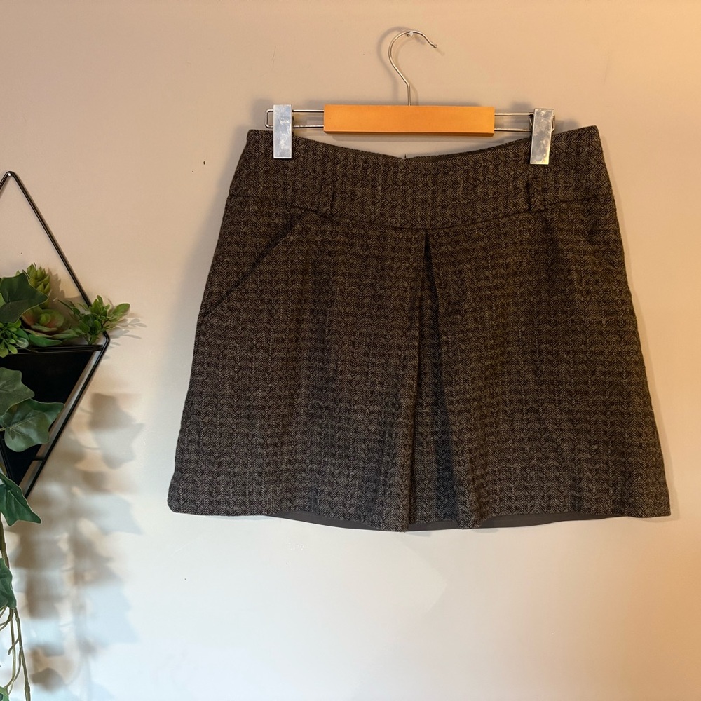 THE LIMITED | Tweed Brown Houndstooth Skirt